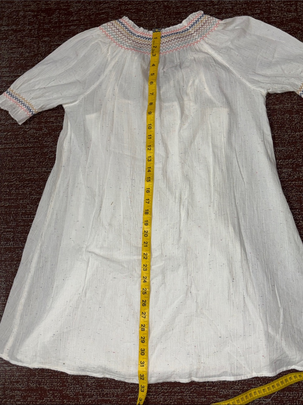 Madewell confetti mini‎ dress flowy shift style smocked collar colorful dress S - Picture 12 of 14